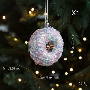 Vente en gros d'ornements de Noël en plastique rose brillant de haute qualité, écologiques, en forme de dessin animé, à suspendre, pour les arbres de Noël - Product Image 6