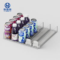 Système d'organisation de bouteilles pour supermarché Orio, étagère à rouleaux à gravité, poussoir automatique, écologique, qualité alimentaire, pour la vente au détail
