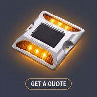 Borne de signalisation routière solaire à LED double face en alliage d'aluminium réfléchissant pour zones de construction, alimentée par l'énergie solaire