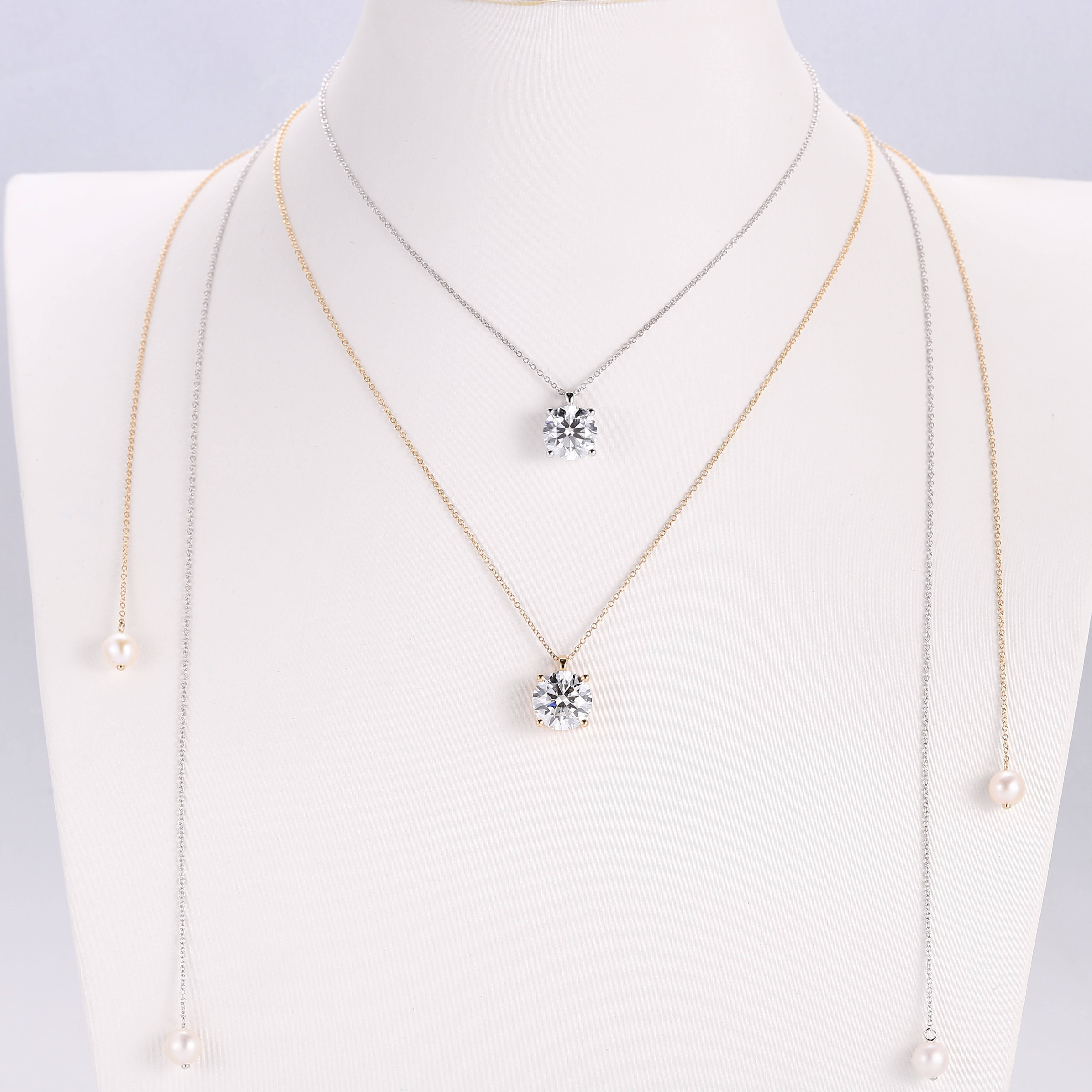 สร้อยคอทองคำแท้ 10K สีเหลือง ประดับเพชรธรรมชาติ