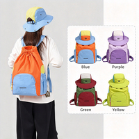 Sac à dos de sport décontracté grande capacité, sac à dos tendance aux couleurs contrastées, sac à dos assorti à un chapeau, sac à dos de voyage imperméable