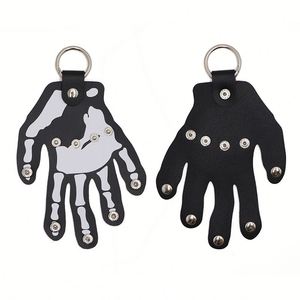 Stocked 8 Colors Funny Pu Leather Screen Printed Portable Hand Palm Keychain for Kids Bags <b>Backpacks</b> Handbags Decoration - Product Image 5