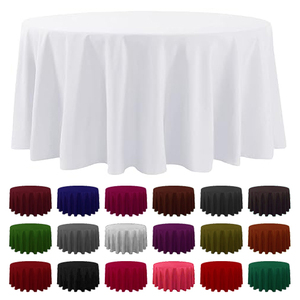 Hot Selling 120 Inch Polyester Round Custom White Party <strong>Wedding</strong> <strong>Tablecloth</strong> Table Cloths for Events Table Cloth Round <strong>Tablecloth</strong> - Product Image 1