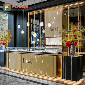 Minimalist Jewelry Retail Display System Tempered Glass Panel Brand Store Display Cabinet - Product Image 1