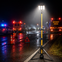 IP67 Wasserdichter Tragbarer Teleskop-Lichtturm 4m LED Notfall-Flutlicht für Baustellen