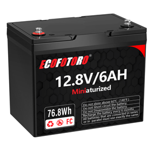 Ecofotoro 12V 6Ah 76.8wh lăng trụ <span class=keywords><strong>Lithium</strong></span> Ion chu kỳ sâu pin mini <span class=keywords><strong>Lithium</strong></span> LiFePO4 có thể sạc lại gói - Product Image 2
