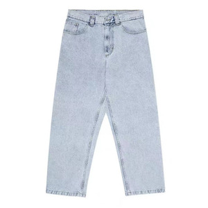 Le gambe affusolate a vita alta 100% da <span class=keywords><strong>uomo</strong></span> in cotone blu chiaro su misura danneggiano i <span class=keywords><strong>Jeans</strong></span> <span class=keywords><strong>Jeans</strong></span> larghi - Product Image 6