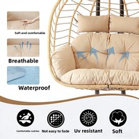 Fauteuil suspendu double en bambou pour extérieur, hamac paresseux sur pied, chaise à bascule de loisirs pour intérieur et balcon, style balançoire tendance