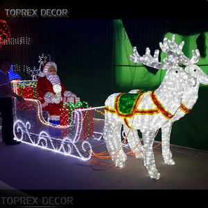 Luces LED 3D con Motivo de <span class=keywords><strong>Reno</strong></span> Navideño para Exteriores, <span class=keywords><strong>Adorno</strong></span> Navideño con Trineo de <span class=keywords><strong>Reno</strong></span> - Product Image 2