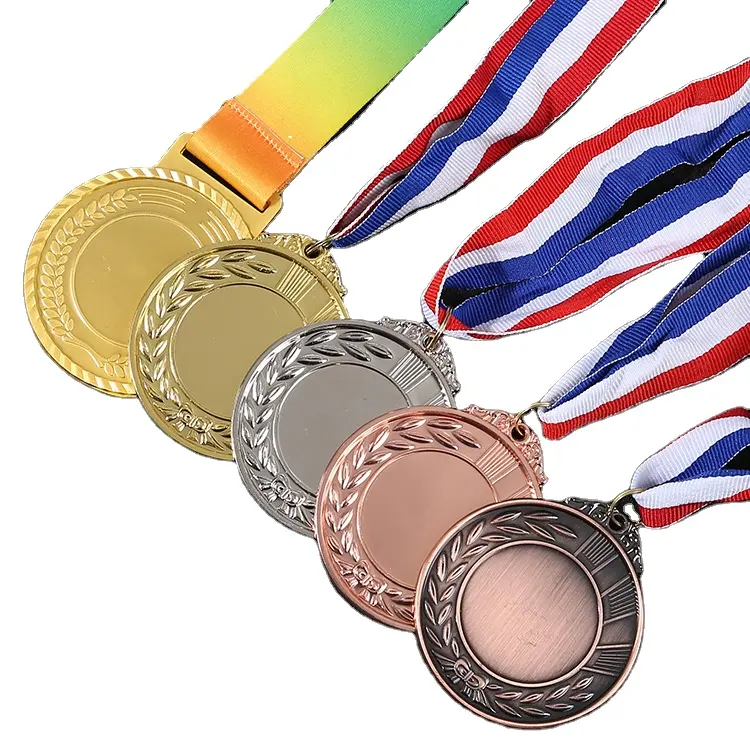 Medalla fabrica precio barato chapados en oro de 3d en blanco personalizado de inserción de la medalla