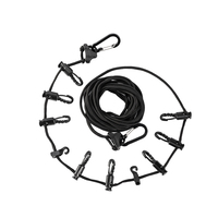 Corde à linge portable coupe-vent pour extérieur, corde à linge multifonctionnelle pour camping, corde réglable avec pinces à linge, corde de suspension pour auvent