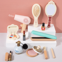 Table de Maquillage en Bois de Haute Qualité pour Enfants, Jouets d'Imitation, Trousse de Cosmétiques pour Filles, Ensemble de Maquillage Petite Princesse