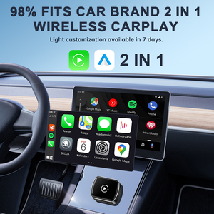อะแดปเตอร์ไร้สาย CarPlay อุปกรณ์เสริมในรถยนต์ Fuallwin OEM Smart 2 in 1 นวัตกรรมใหม่ รองรับ Apple Android Auto iPhone BMW <span class=keywords><strong>Bluetooth</strong></span> USB Car Play - Product Image 2