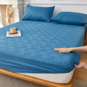 360 °   Protège-<span class=keywords><strong>matelas</strong></span> imperméable matelassé 3 pièces, drap-housse <span class=keywords><strong>anti</strong></span>-poussière pour lit Queen et King, usage domestique et hôtelier - Product Image 2