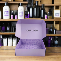 Boîte d'emballage personnalisée pour cosmétiques et soins de la peau, gaufrage, pelliculage mat, expédition, carton ondulé violet, crème pour le visage