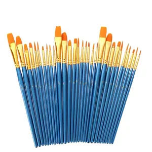 Juego de pinceles de pintura acrílica, 30 pinceles de nailon para pintura de pelo para todo uso al óleo acuarela cara cuerpo pintura de roca artista