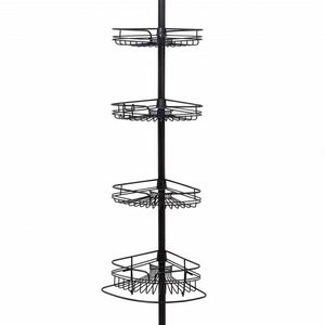 Organizador de Esquina Telescópico Moderno de 4 Niveles Zilver Zwart, para Baño, Cocina, Sala de Estar, Acabado Cromado Duradero - Product Image 2