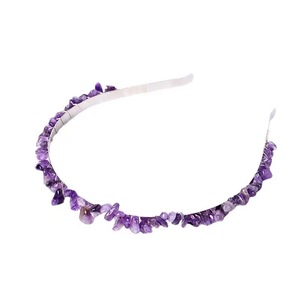 ที่คาดผมคริสตัลเพบเบิลสำหรับผู้หญิง สีไล่ระดับอเมทิสต์ ทำด้วยมือ ของขวัญวันเกิด ขายส่งข้ามพรมแดน - Product Image 5