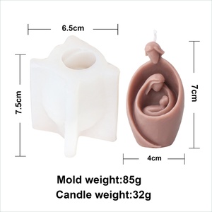Molde de Silicona para Velas Religiosas, Diseño Simple de Jesús y la Virgen, Molde 3D para Velas Aromáticas, Decoración del Hogar, Molde de Resina - Product Image 5