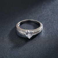 925 argent Sterling exquis luxe coeurs clair CZ bagues pour les femmes romantique Double ligne déclaration de mariage bijoux fins