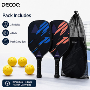Ensemble de raquettes de pickleball, 2 raquettes, 4 balles, portable, écologique, durable, en bois de peuplier, pour débutants, divertissement familial en plein air, kit de démarrage - Product Image 6