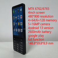 Teléfono Móvil Android 13 con Pantalla Táctil de 4 Pulgadas, Procesador MTK 6765, CPU Octa Core, LTE, 4G Volte, Teclado de Botones, OEM ODM