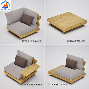 लक्जरी लकड़ी की कुर्सी डिजाइन उद्यान लाउंज फर्नीचर ठोस लकड़ी के पैटिओ 40वर्ग मीटर 2 मुबल डे बाहरी टेक सोफा - Product Image 5