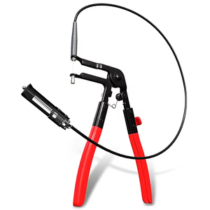 <span class=keywords><strong>Pince</strong></span> <span class=keywords><strong>à</strong></span> sangles de tuyau flexible SOOLU 24 pouces <span class=keywords><strong>à</strong></span> longue portée pour carburant et eau, outil de serrage rouge et noir, ajustement universel, en métal durable - Product Image 1