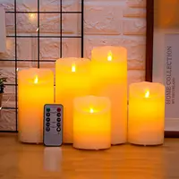 Candela a led di alta qualità 10-20cm colonna impermeabile luci esterne luci natalizie batteria telecomando candela a led tremolante