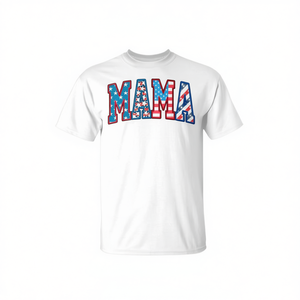 T-shirt maman 4 juillet avec drapeau américain pour maman, assorti pour la famille, manches courtes, col rond, pour adulte, femme, impression sérigraphique - Product Image 2