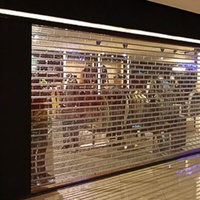 Système de porte transparent mais sécurisé, portail roulant automatisé pour centres commerciaux, magasins et entrées de garage