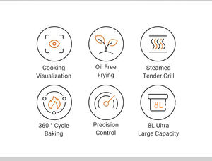Friteuses intelligentes à contrôle professionnel Recettes préréglées Friteuse à air 1800W 8 litres avec une finition soignée - Product Image 4