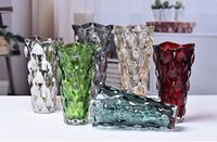 Vase en verre cristal transparent moderne, décoration de luxe pour la maison, ornement de table pour salon, décoration de mariage