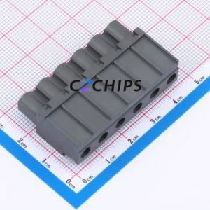 122-D-121/06-BNA Plug-in Terminal Block P=7.5mm Connector ( Construction: 1x6P )( Pitch: 7.5mm )( Color: Gray ) - Product Image 2
