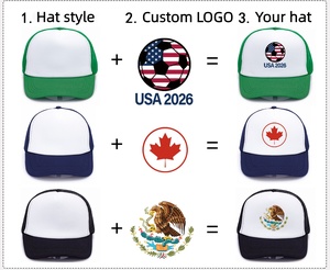 Gorra Trucker Snapback de Fútbol 2026, de Poliéster con Malla de Espuma y Tejido Espigado, Personalizable con Estampado en Caliente, de Moda para Exteriores, Playa y Ciclismo - Product Image 2