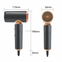 Sèche-cheveux mini pliable 1300W, double tension, ionique, avec diffuseur pour cheveux bouclés, contrôle des frisottis, idéal voyage, Brésil