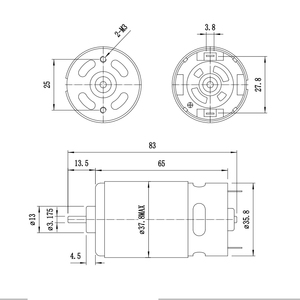 Rs560/rs565 2025 nóng bán tiếng ồn thấp ô tô 18V 16852rpm 82.39W Micro chải DC động cơ cho các thiết bị ô tô - Product Image 5