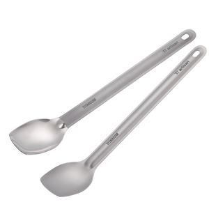 Accessoires de camping en plein air, randonnée pédestre, pique-nique, cuillère à long manche en titane, cuillère-fourchette en titane, couverts de camping, cuillère de camping, fourchette de camping - Product Image 3