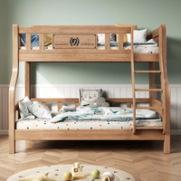 Cama Literas Multifuncional de Madera Maciza de Diseño Moderno para Adultos y Niños, Cama Literas Doble con Camas Altas y Bajas