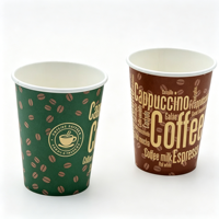Gobelet en papier biodégradable à paroi simple, personnalisable avec logo et motif, taille sur mesure, vente en gros, pour café à emporter