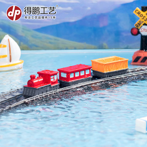 Dp – train miniature en résine, modèle artisanal, ornement décoratif pour la maison, affichage sur le bureau, design artistique de dessin animé - Product Image 4