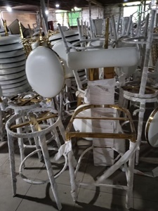 Chaise de bar ronde en acier inoxydable doré avec garantie de 2 ans, design moderne haut de gamme pour usage commercial dans les restaurants d'hôtel - Product Image 3