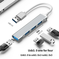 En stock, Hub USB Type-C 4 en 1, alliage d'aluminium 2.1, ports USB 3.0 haute vitesse, compatible avec les ordinateurs portables USBC, les appareils Type C