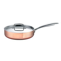 Ensemble d'ustensiles de cuisine martelés avec manche rivetée, en acier inoxydable de couleur dorée, de haute qualité