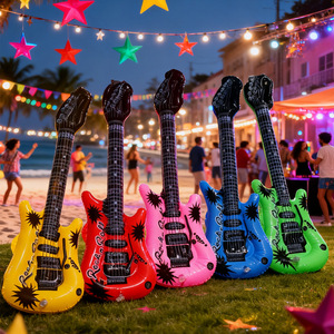 TANYOZHE Globo inflable con forma de guitarra, juguete para fiestas para adolescentes, decoraciones para fiestas en la playa con tema de música rock - Product Image 1