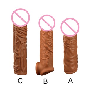 Anillo extensor de pene de silicona líquida reutilizable de 195 mm, fundas para agrandar el pene masculino, potenciador de dildo para hombres, juguetes sexuales para retrasar la eyaculación - Product Image 1