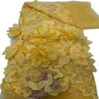 Kain Bordir Payet Tabung Manik-Manik 3D Bunga Warna-Warni Ramah Lingkungan untuk Sepatu & Tas