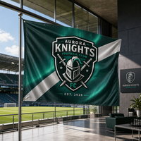 Bendera Iklan Persegi Panjang 3x5ft dengan Logo Kustom, Anti Kusut, Bahan Polyester Non-Woven, Cetak Digital, untuk Penggunaan Luar Ruangan, Perlindungan UV