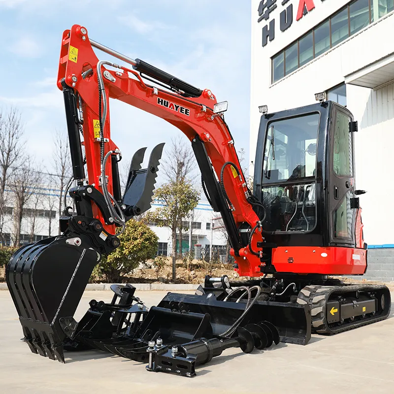 Huayee hộ gia đình Micro Digger nhỏ Bagger Giao hàng nhanh mini escavatore đa chức năng mini máy xúc 3.5 tấn với cabin