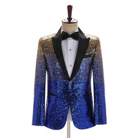Blazer à paillettes pour hommes, Costume de fête de scène pour hommes, robe de Performance, Costume de fête de chanteur de mariage
